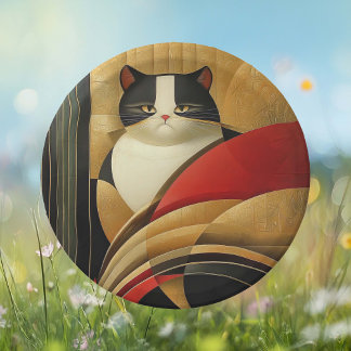 Plato De Papel Gato estilo Art déco