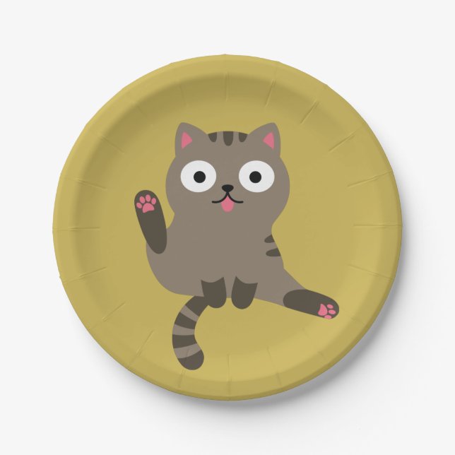 Plato De Papel Gato gracioso (Anverso)