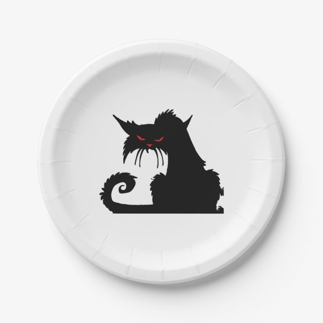 Plato De Papel Gato gruñón (Anverso)