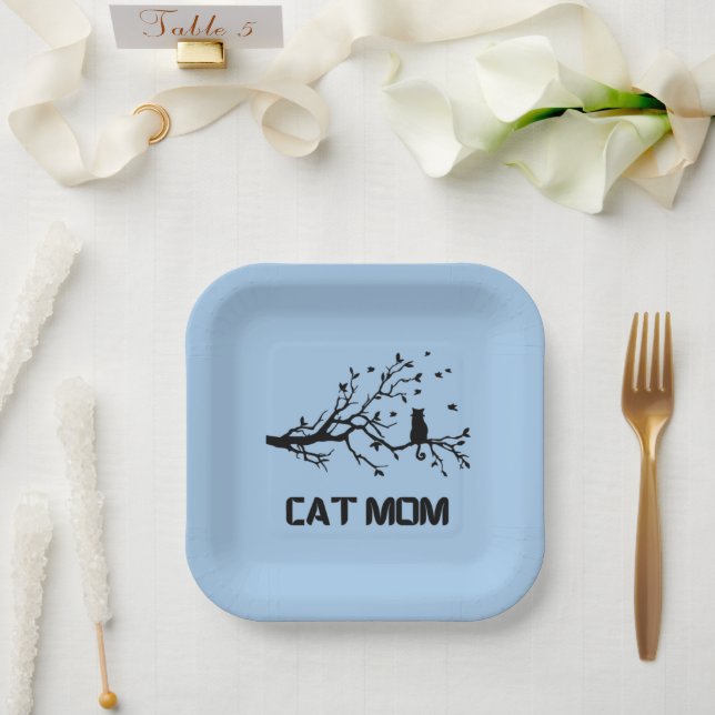 Plato De Papel "Gato machista totalmente orgulloso" (Boda)