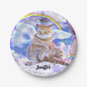 Plato De Papel Gato Unicornio - Caticorn