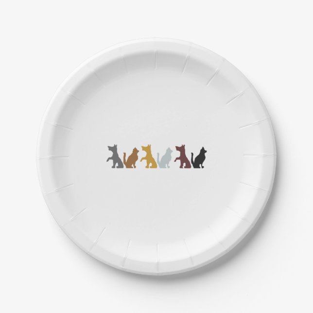 Plato De Papel Gato Y Perro (Anverso)