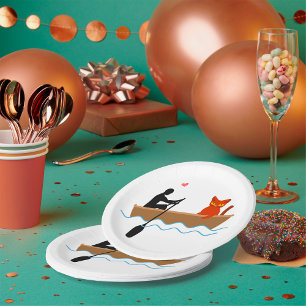 Plato De Papel Gato y soplo en barco divertido y caprichoso amant