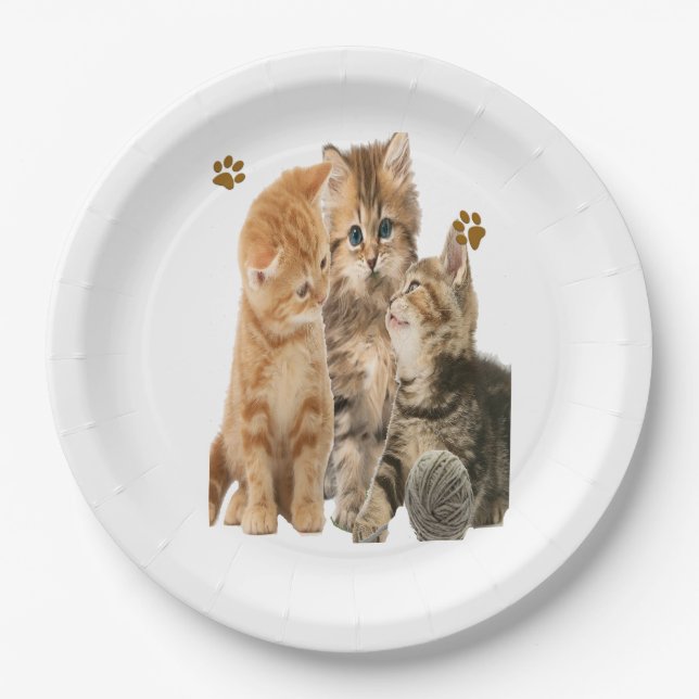 Plato De Papel Gatos (Anverso)