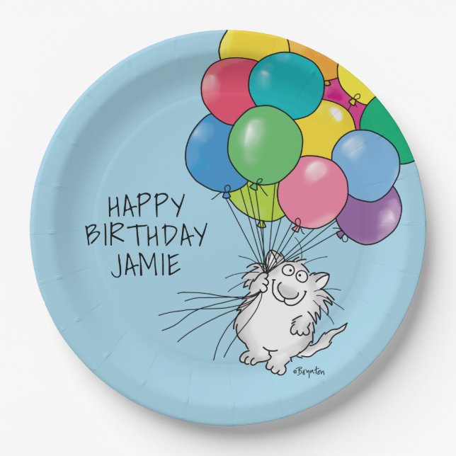 Plato De Papel GATOS DE CUMPLEAÑOS por Sandra Boynton Paper Plate (Anverso)