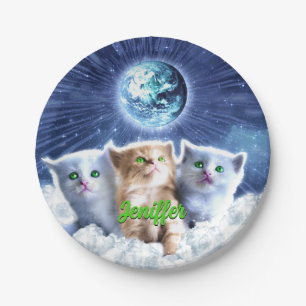 Plato De Papel Gatos en la nube