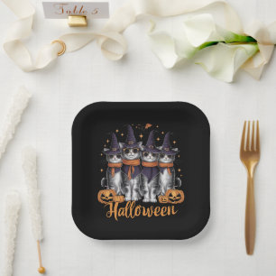 Plato De Papel Gatos geniales de Halloween regalo para hija regal