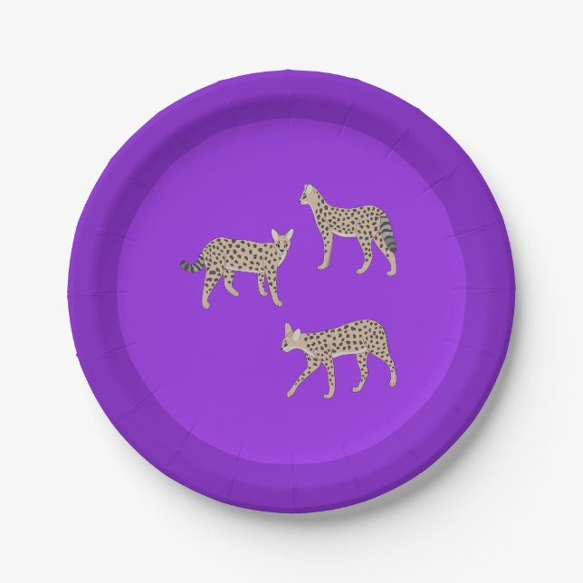 Plato De Papel Gatos Serval (Anverso)
