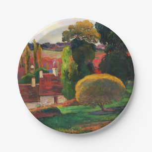 Plato De Papel Gauguin Una granja en Bretaña Arte de paisaje vint