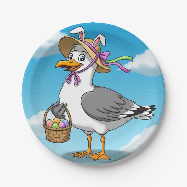 Plato De Papel Gaviota de Pascua (Anverso)