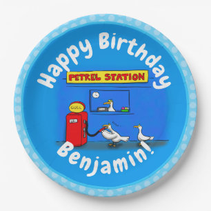 Plato De Papel Gaviotas marinas divertidas petrel humor personali