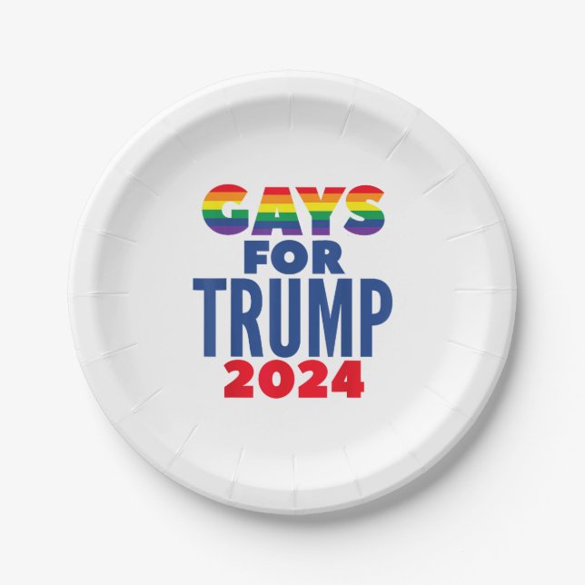 Plato De Papel Gays para las elecciones de Trump 2024 (Anverso)