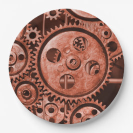 Plato De Papel Gears Steampunk