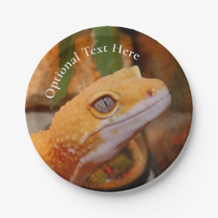 Plato De Papel Gecko de leopardo amarillo