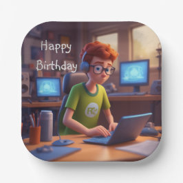 Plato De Papel Geek De Computación