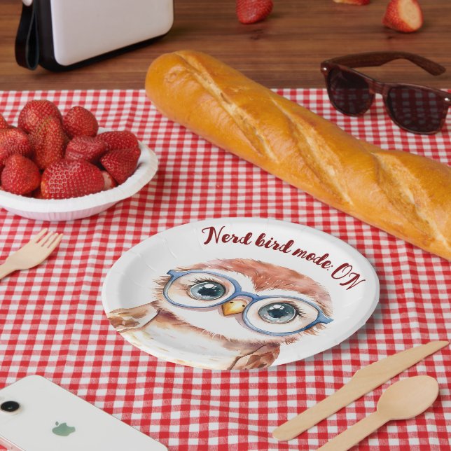 Plato De Papel Geek Nerd Bird (Picnic)