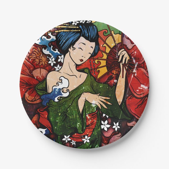 Plato De Papel Geisha (Anverso)