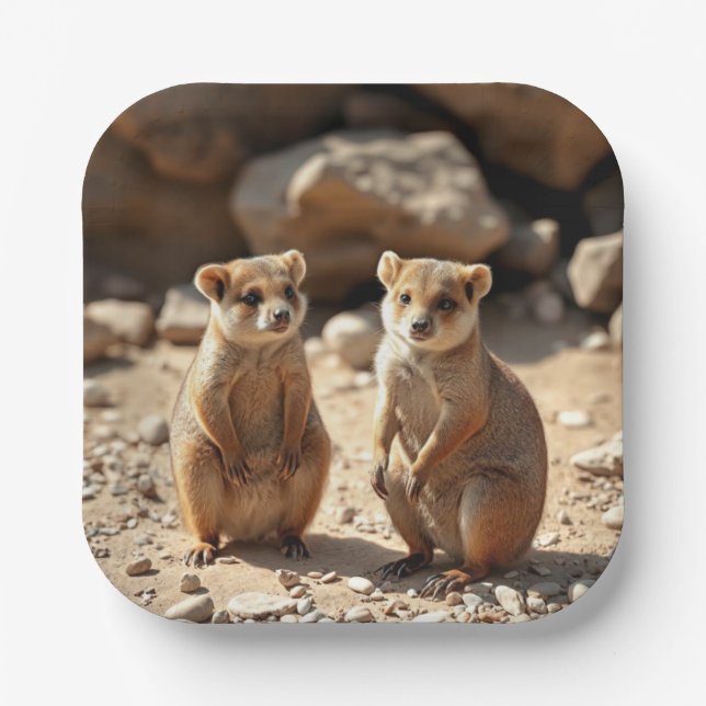 Plato De Papel Gemelos australianos de Quokka, (Anverso)