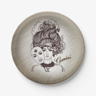 Plato De Papel Gemini Dama Enmascarada Zodiaco