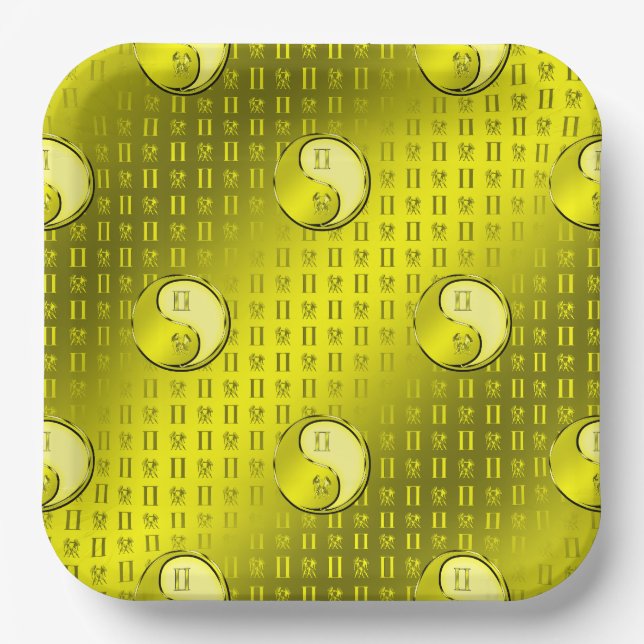 Plato De Papel Gemini los gemelos (Anverso)