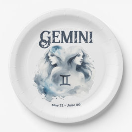 Plato De Papel Gemini Twins Zodiac fiesta de cumpleaños temática