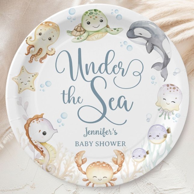 Plato De Papel Gender Neutral Ocean Baby Shower Gender Neutral  (Subido por el creador)