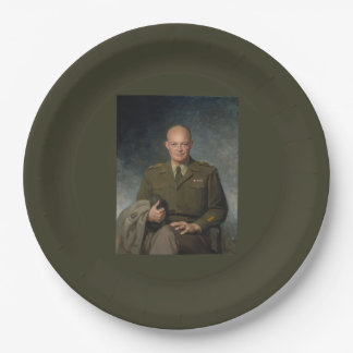 Plato De Papel General Dwight Eisenhower Retrato pintado de 5 est