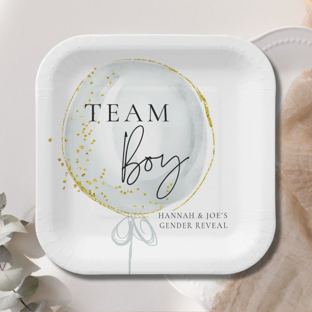 Plato De Papel Género de globo rosa y azul revelan a Team Boy (Subido por el creador)