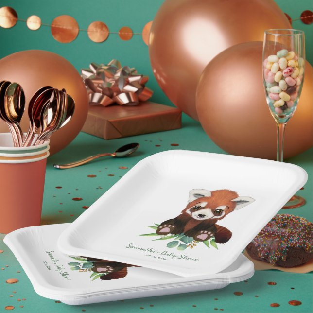 Plato De Papel Género de oso verde Baby Shower neutro (Multi)