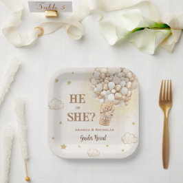 Plato De Papel Género del oso revelar boho mínimo