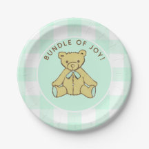 Género Neutral Baby Shower Bear Mint Green