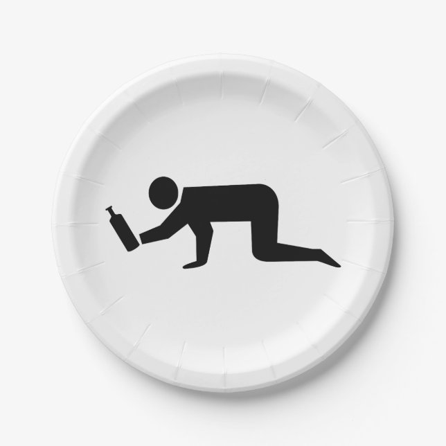 Plato De Papel Gente Ebria (Anverso)