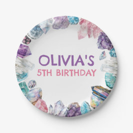 Plato De Papel Geology Girl Birthday Rocks Dig Party