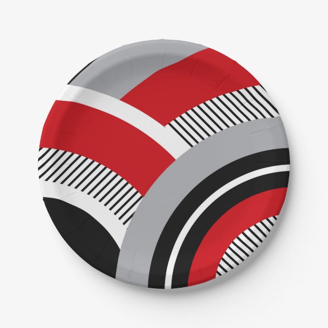 Plato De Papel Geometría colorida (Anverso)