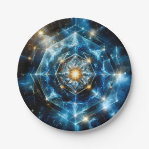 Plato De Papel Geometría cósmica mandala estrella universo abstra
