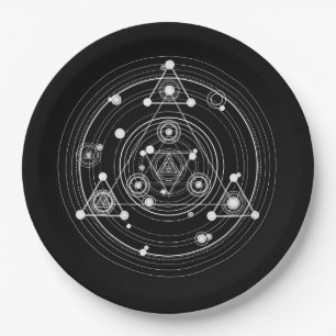 Plato De Papel Geometría sagrada del estilo oculto oscuro