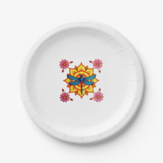 Plato De Papel Geometría Sagrada Psicodélica Mandala Insecto Natu