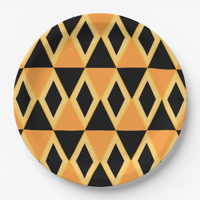 Plato De Papel Geometric Pattern (Anverso)
