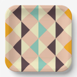 Plato De Papel Geometric pattern overlapping diamonds & triangle