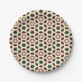 Plato De Papel  Geometric pattern with star shapes in brown and t