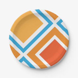 Plato De Papel Geométrica abstracta de diamante