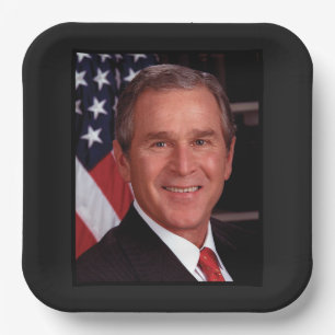 Plato De Papel George Bush 43.ª foto del presidente estadounidens