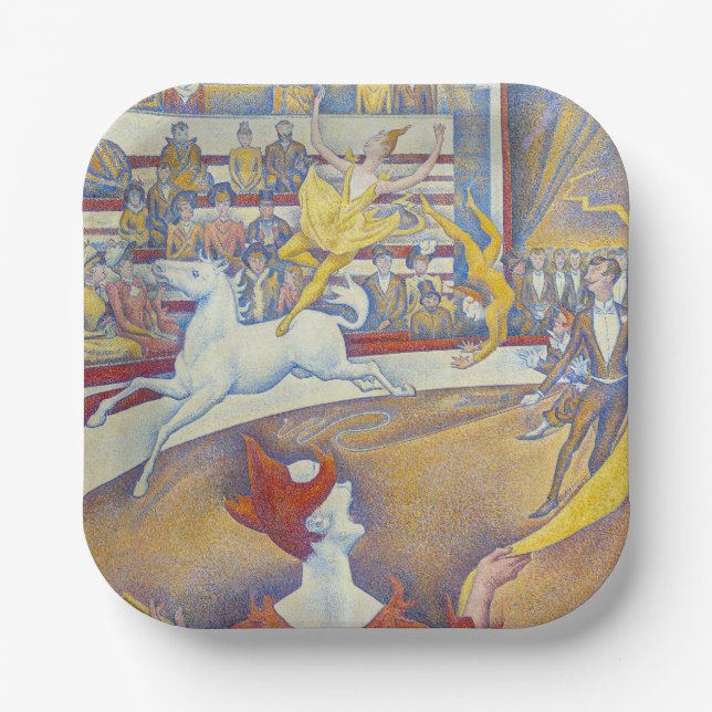 Plato De Papel Georges Seurat - El circo (Anverso)