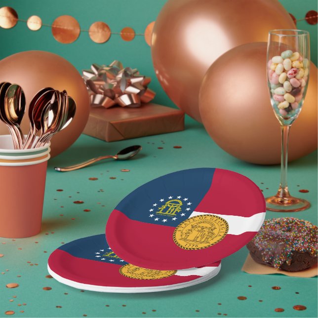 Plato De Papel Georgian Flag & Seal, Flag of Georgia (Multi)