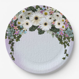 Plato De Papel Gerbera Daisies Swag Boda