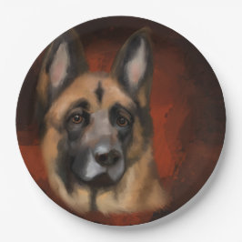 PLATO DE PAPEL GERMAN SHEPHERD