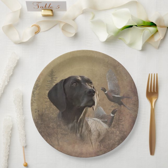 Plato De Papel German Shorthaire Pointer ,Deutsch Kurzhaar Pape (Boda)