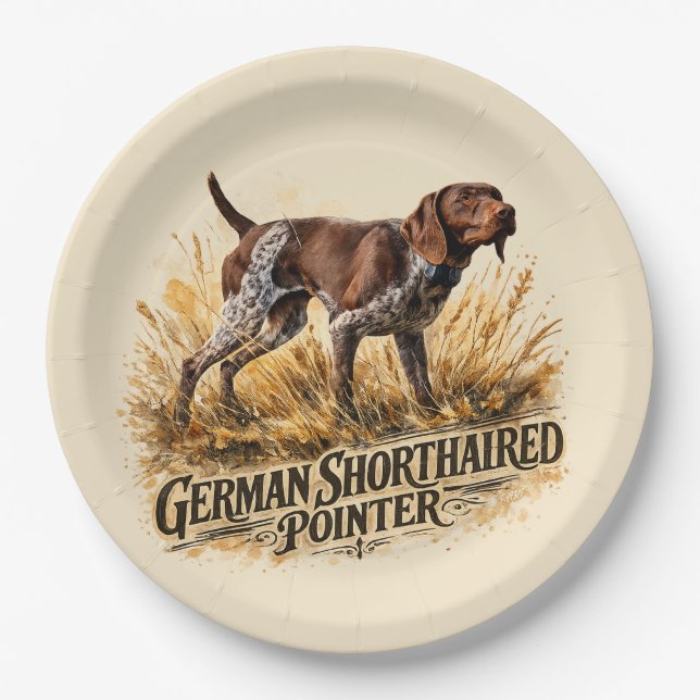 Plato De Papel  German Shorthaired Pointer  (Anverso)