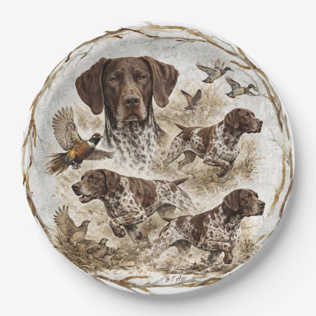 Plato De Papel German Shorthaired Pointers  (Anverso)