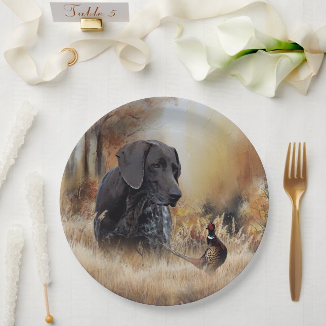 Plato De Papel German Shorthaired Pointers  (Boda)